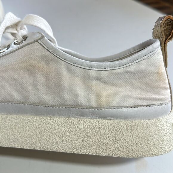 VERONICA BEARD Women's Parise Canvas & Leather Sneakers White Size 9.5 - Picture 14 of 16